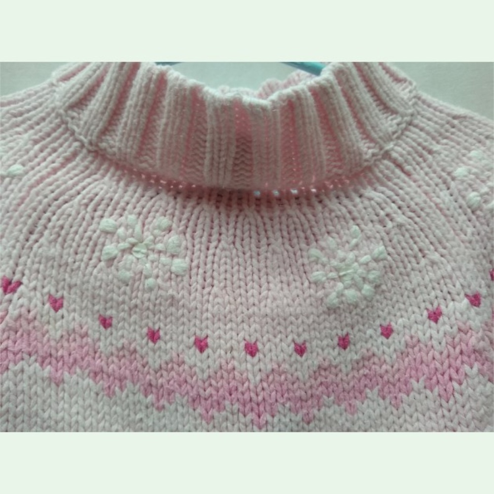Worthington Pink Snowflakes Fair Isle Sweater 2T